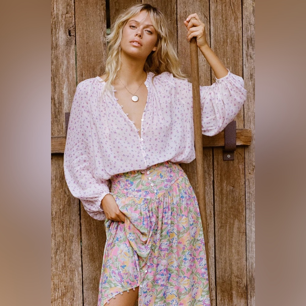 Dolly Blouse in Ditsy Pink | Spell